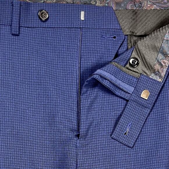 Lauren Ralph Lauren Dress Trouser Pants Mens 36x32 Navy Black Houndstooth Preppy - Picture 3 of 8